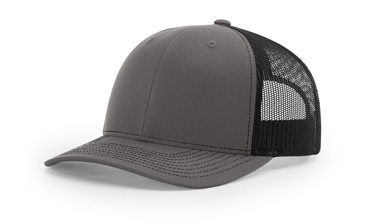 Gray and black mesh cap on a white background, richardson 112.