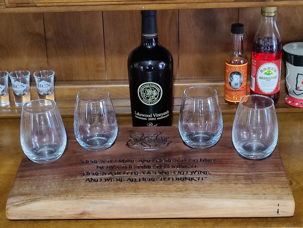 Live Edge Black Walnut Wine Tasting and Charcuterie Tray