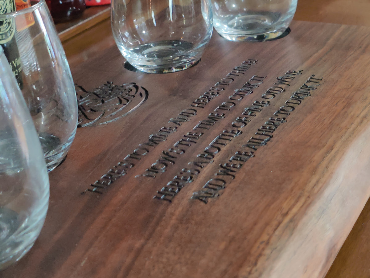Live Edge Black Walnut Wine Tasting and Charcuterie Tray