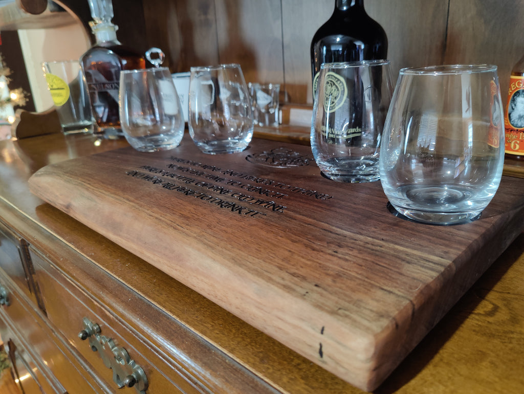Live Edge Black Walnut Wine Tasting and Charcuterie Tray