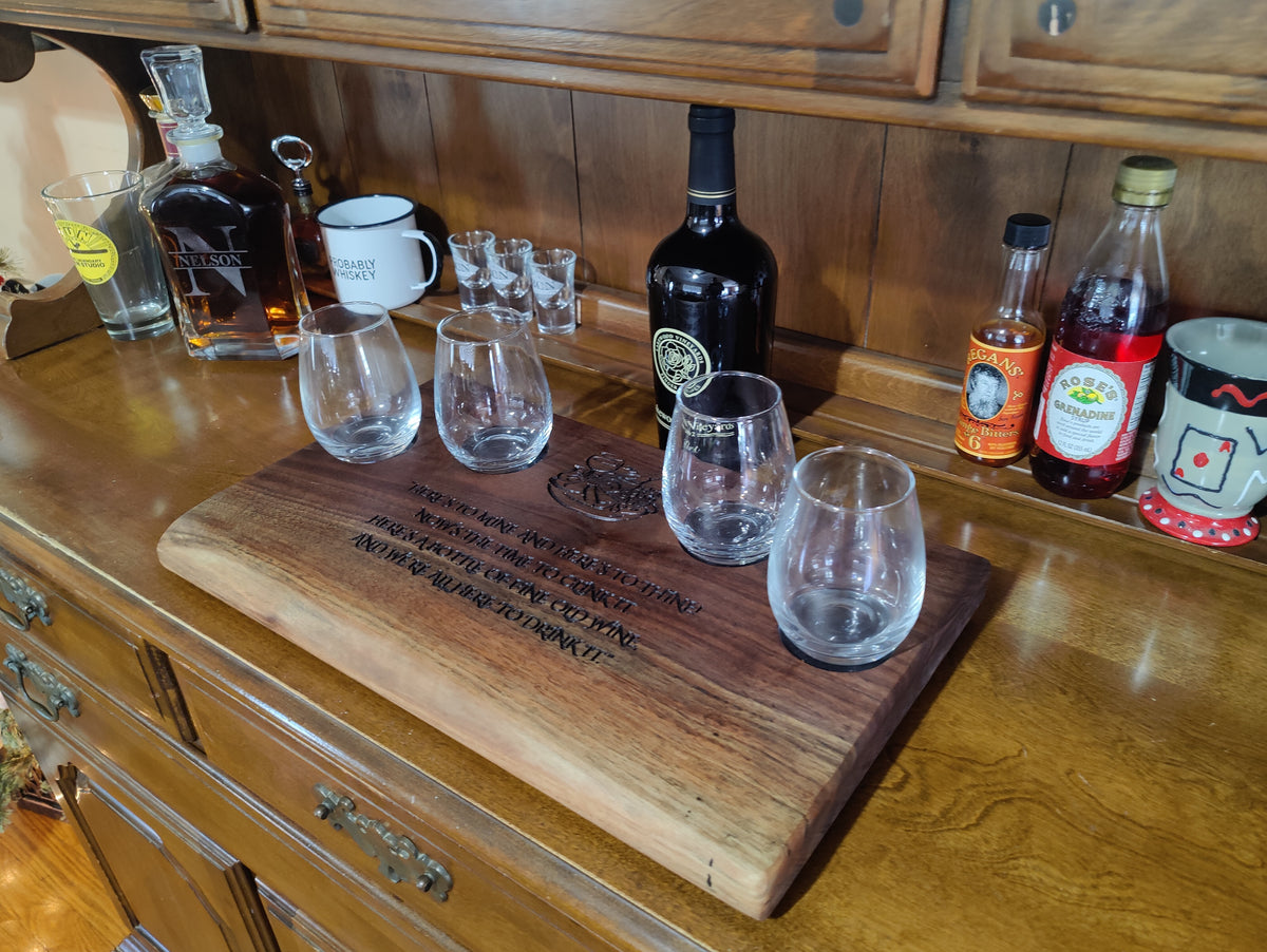 Live Edge Black Walnut Wine Tasting and Charcuterie Tray
