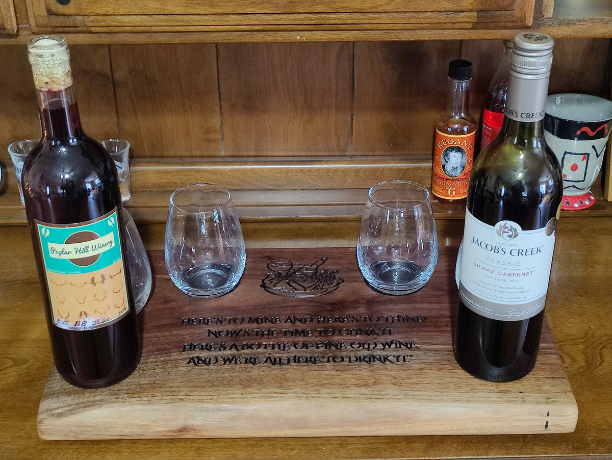 Live Edge Black Walnut Wine Tasting and Charcuterie Tray