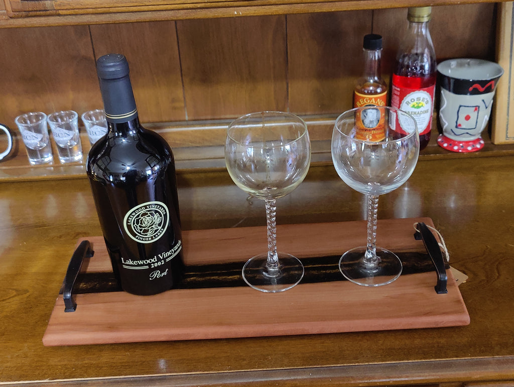 Resin River Charcuterie Tray made from Beautiful Black Pear and Copper Resin - Table Centerpiece
