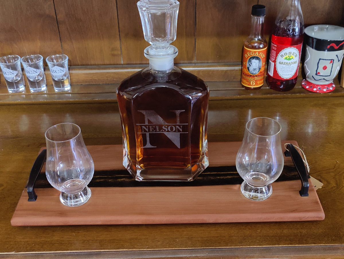 Resin River Charcuterie Tray made from Beautiful Black Pear and Copper Resin - Table Centerpiece