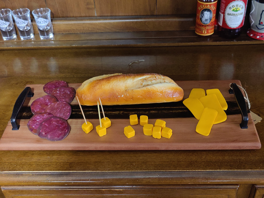 Resin River Charcuterie Tray made from Beautiful Black Pear and Copper Resin - Table Centerpiece
