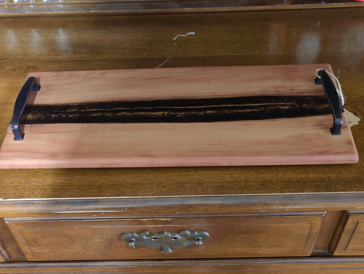Resin River Charcuterie Tray made from Beautiful Black Pear and Copper Resin - Table Centerpiece