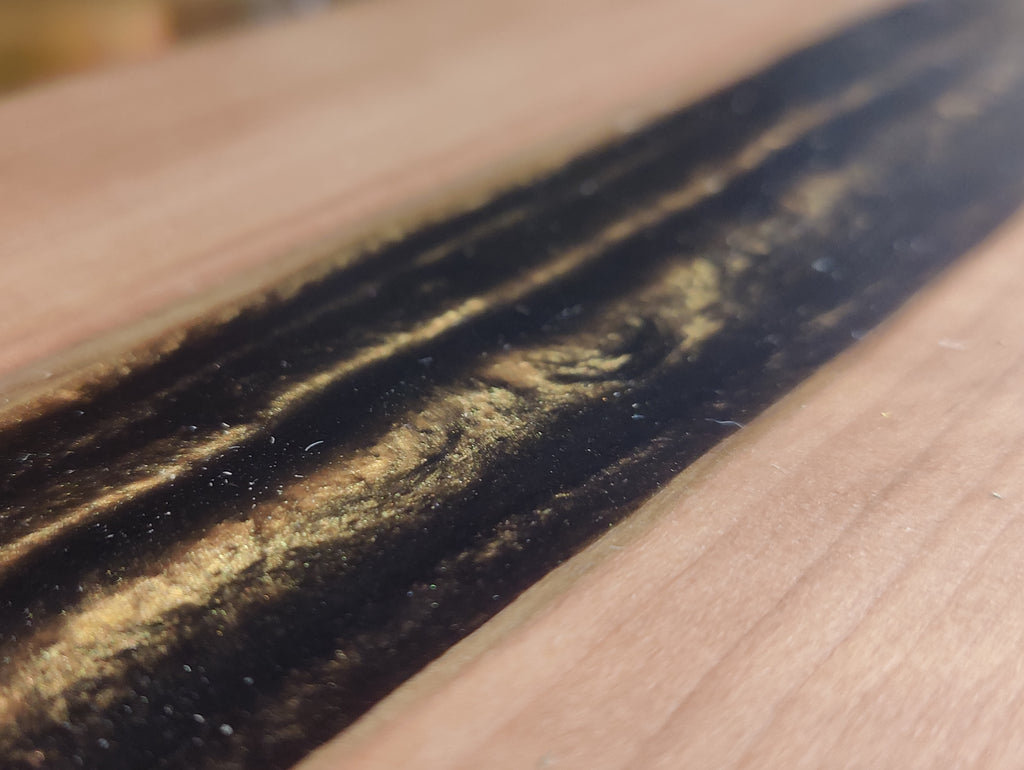 Resin River Charcuterie Tray made from Beautiful Black Pear and Copper Resin - Table Centerpiece