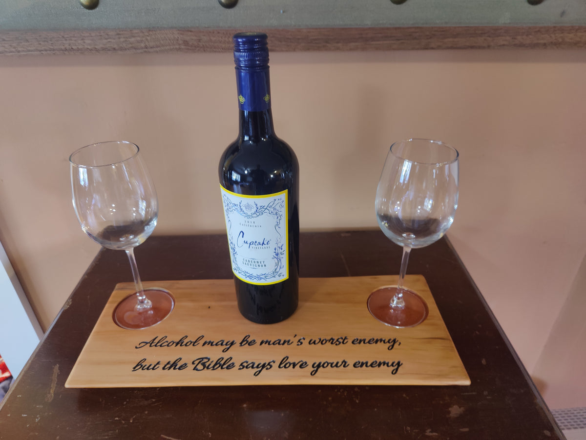 Wine Tasting Flight, Made from Swiss Pear and Engraved