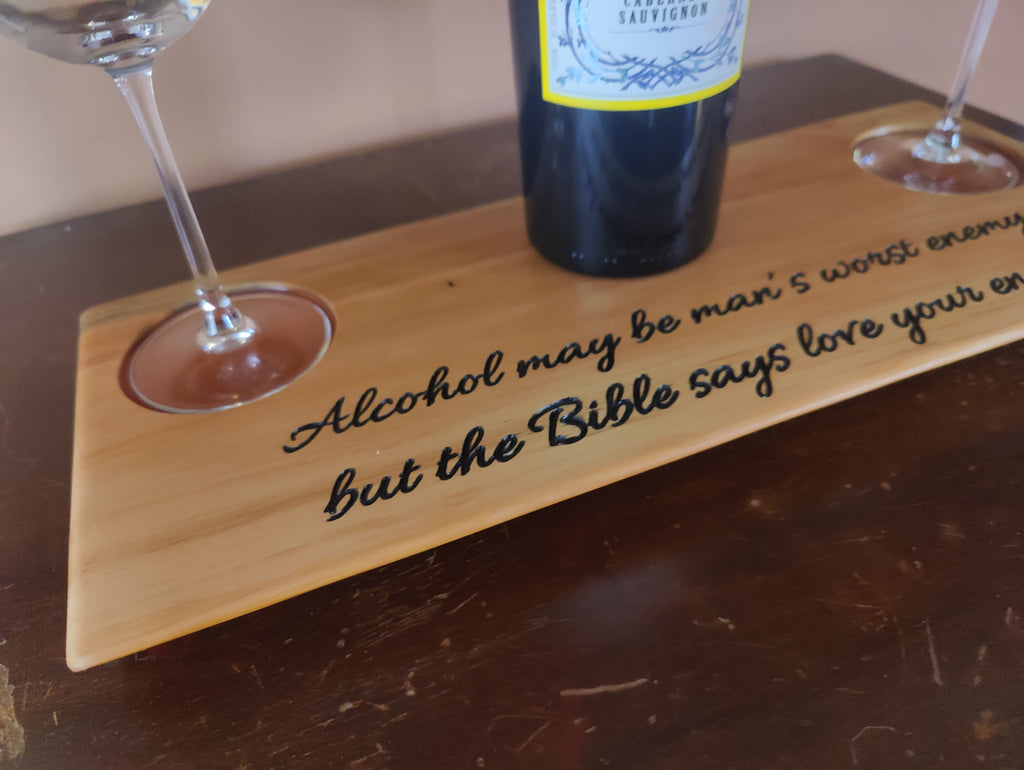 Wine Tasting Flight, Made from Swiss Pear and Engraved