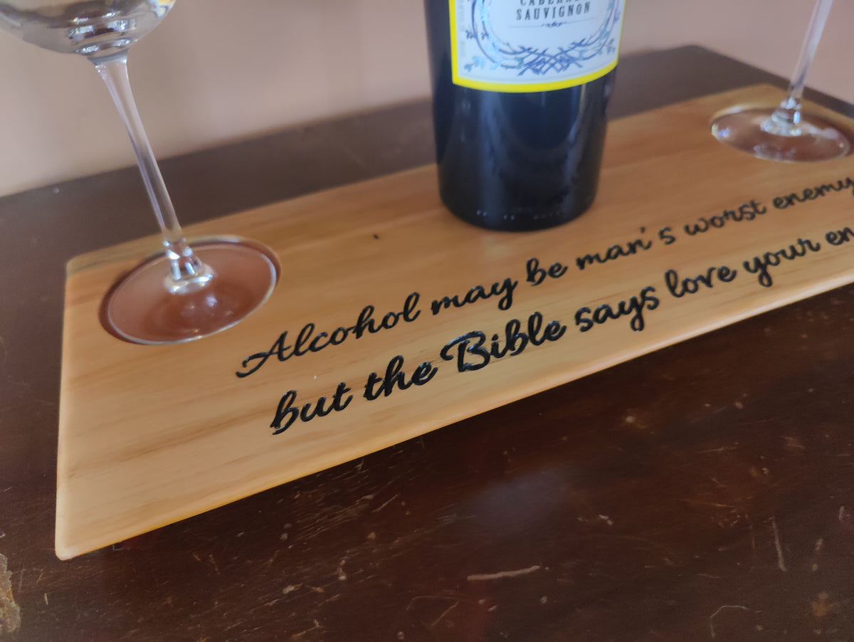Wine Tasting Flight, Made from Swiss Pear and Engraved