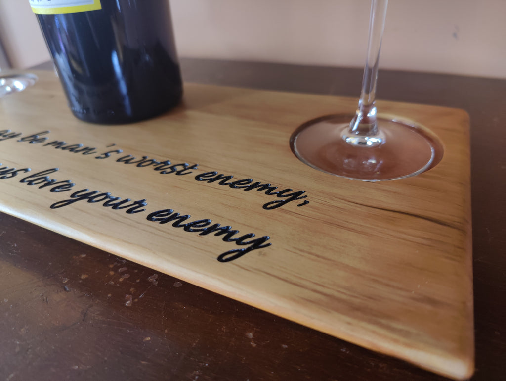Wine Tasting Flight, Made from Swiss Pear and Engraved