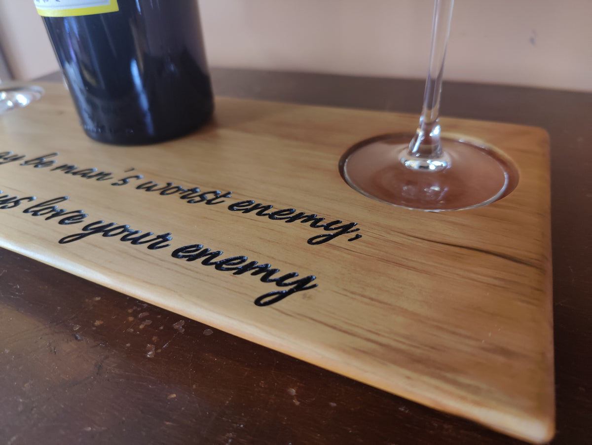 Wine Tasting Flight, Made from Swiss Pear and Engraved