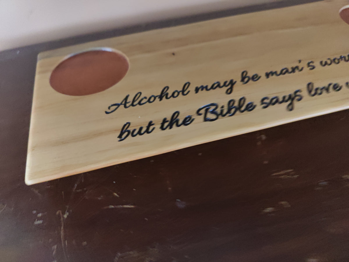 Wine Tasting Flight, Made from Swiss Pear and Engraved