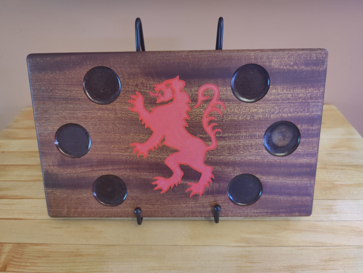 Engraved Rampant Lion Tasting Flight, sized for Shot Glasses