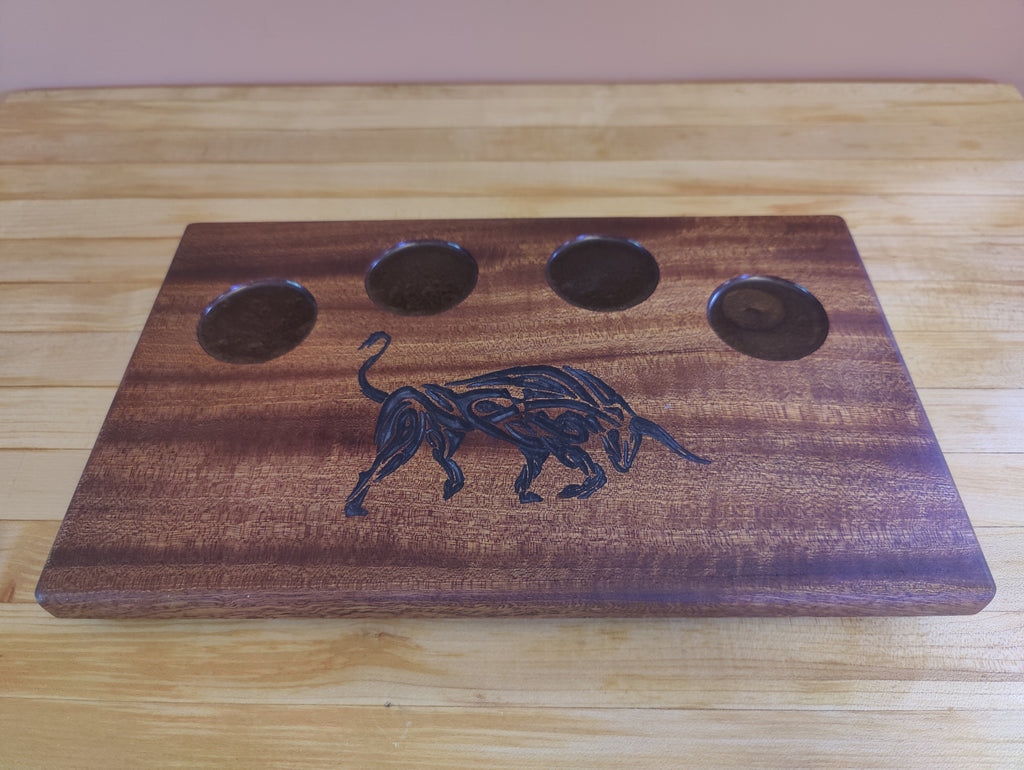 Engraved Celtic Bull Whisky Tasting Flight, sized for Glencairn Glasses