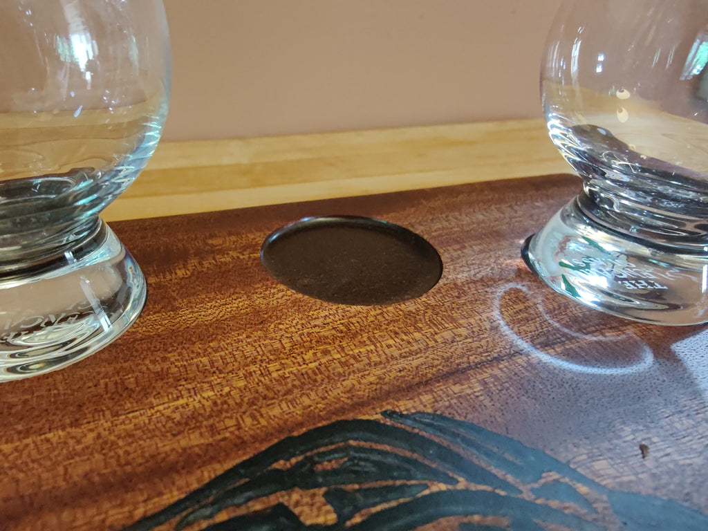 Engraved Celtic Bull Whisky Tasting Flight, sized for Glencairn Glasses
