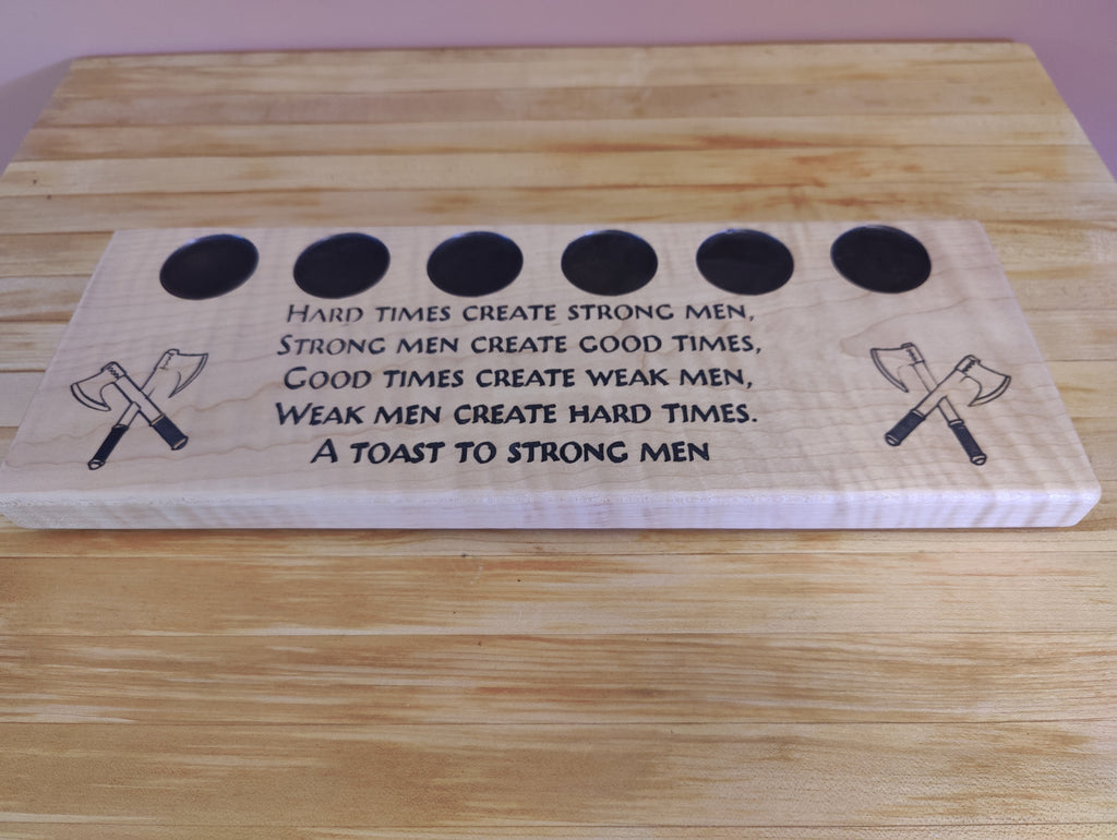 Scotch, Whisky, Tequilla, or Vodka Tasting Flight sized for Shot Glasses with a great inspirational engraving