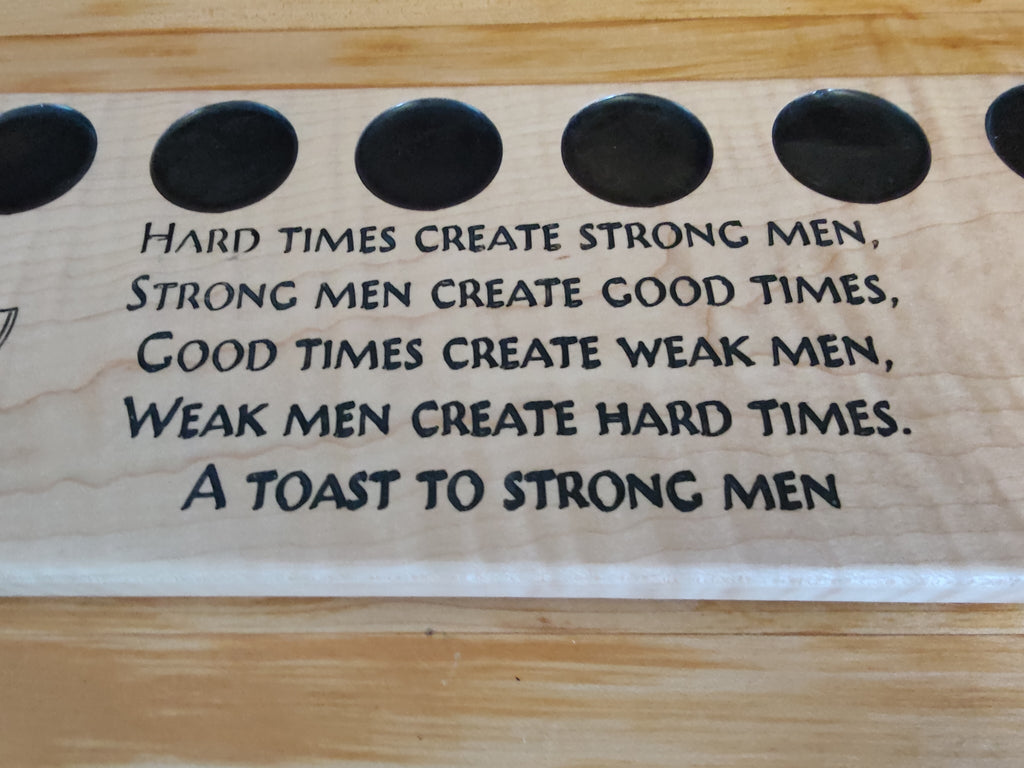 Scotch, Whisky, Tequilla, or Vodka Tasting Flight sized for Shot Glasses with a great inspirational engraving