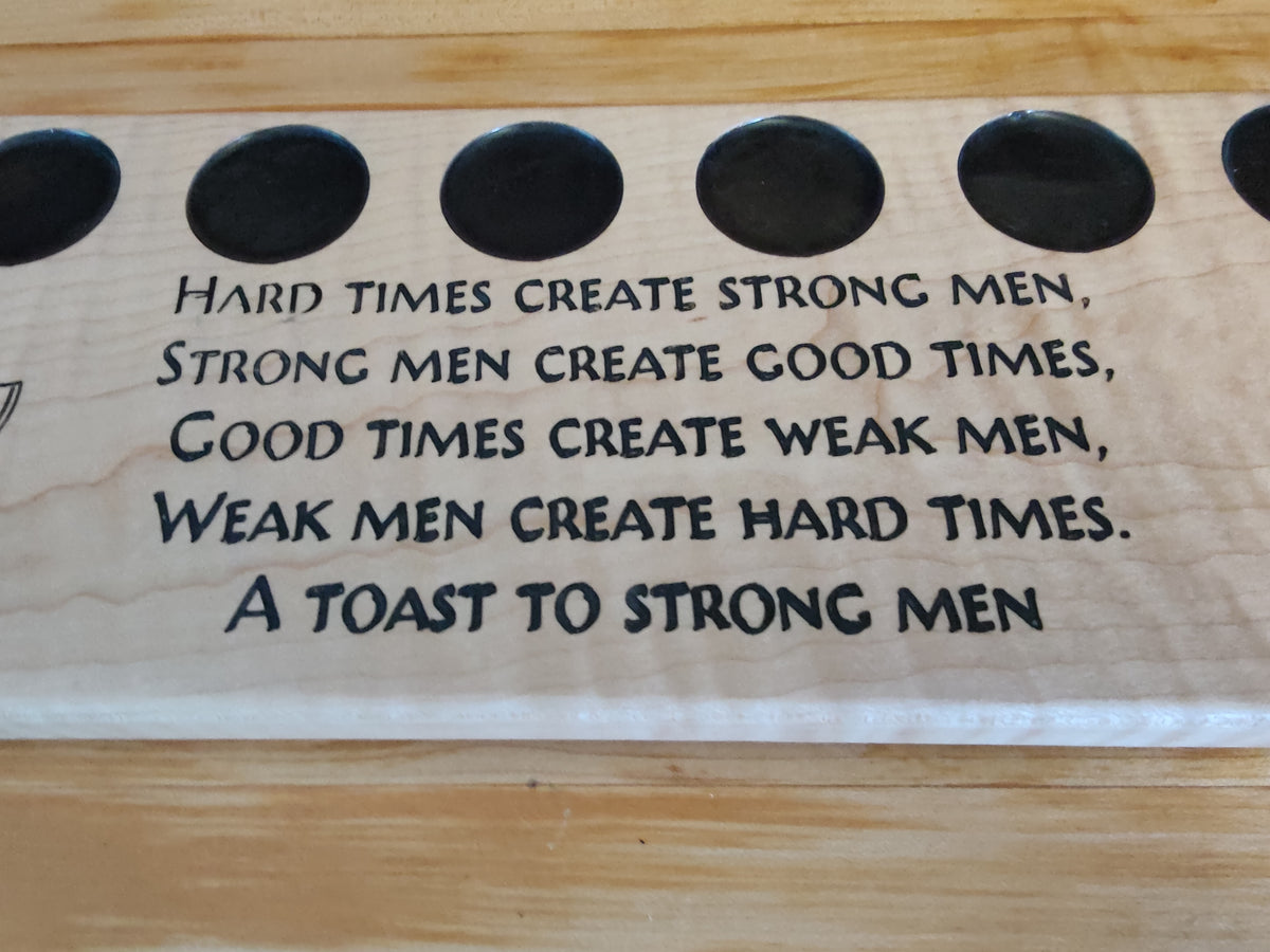 Scotch, Whisky, Tequilla, or Vodka Tasting Flight sized for Shot Glasses with a great inspirational engraving