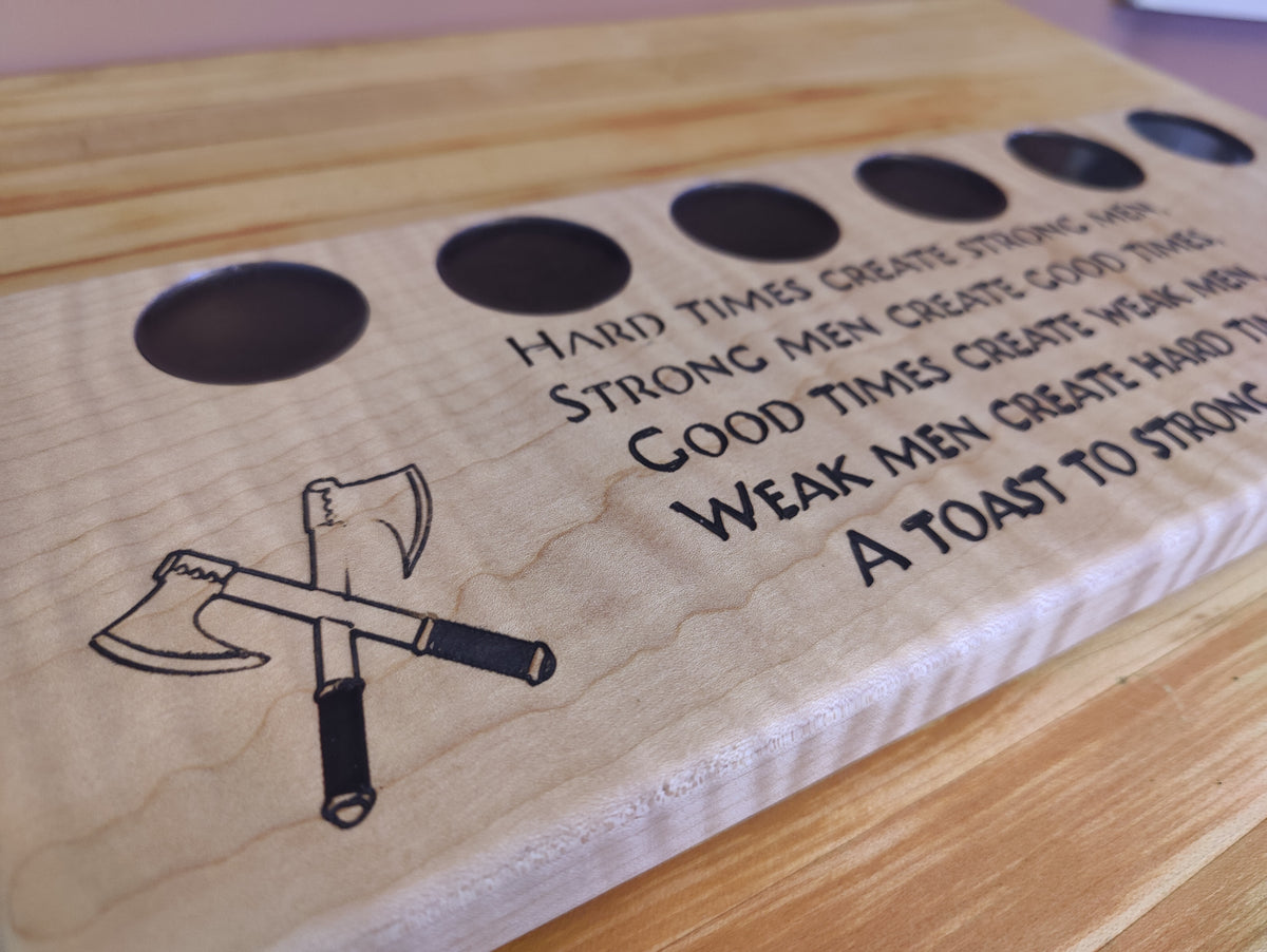 Scotch, Whisky, Tequilla, or Vodka Tasting Flight sized for Shot Glasses with a great inspirational engraving