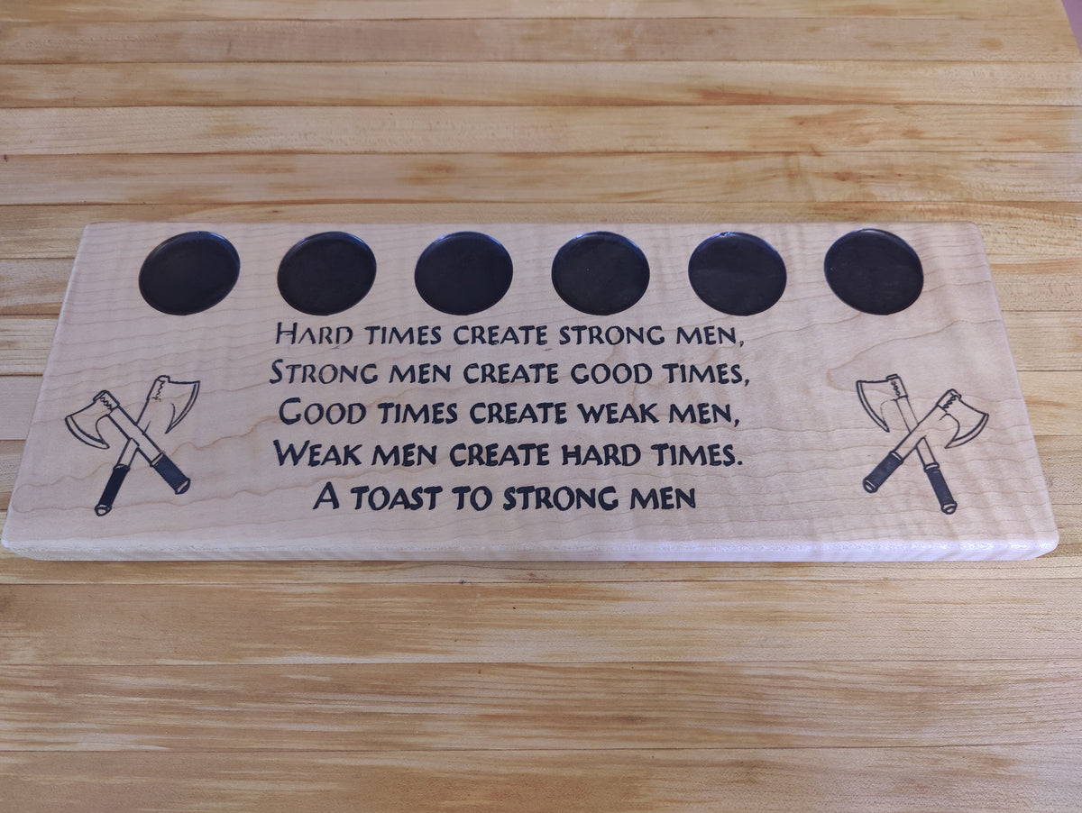 Scotch, Whisky, Tequilla, or Vodka Tasting Flight sized for Shot Glasses with a great inspirational engraving
