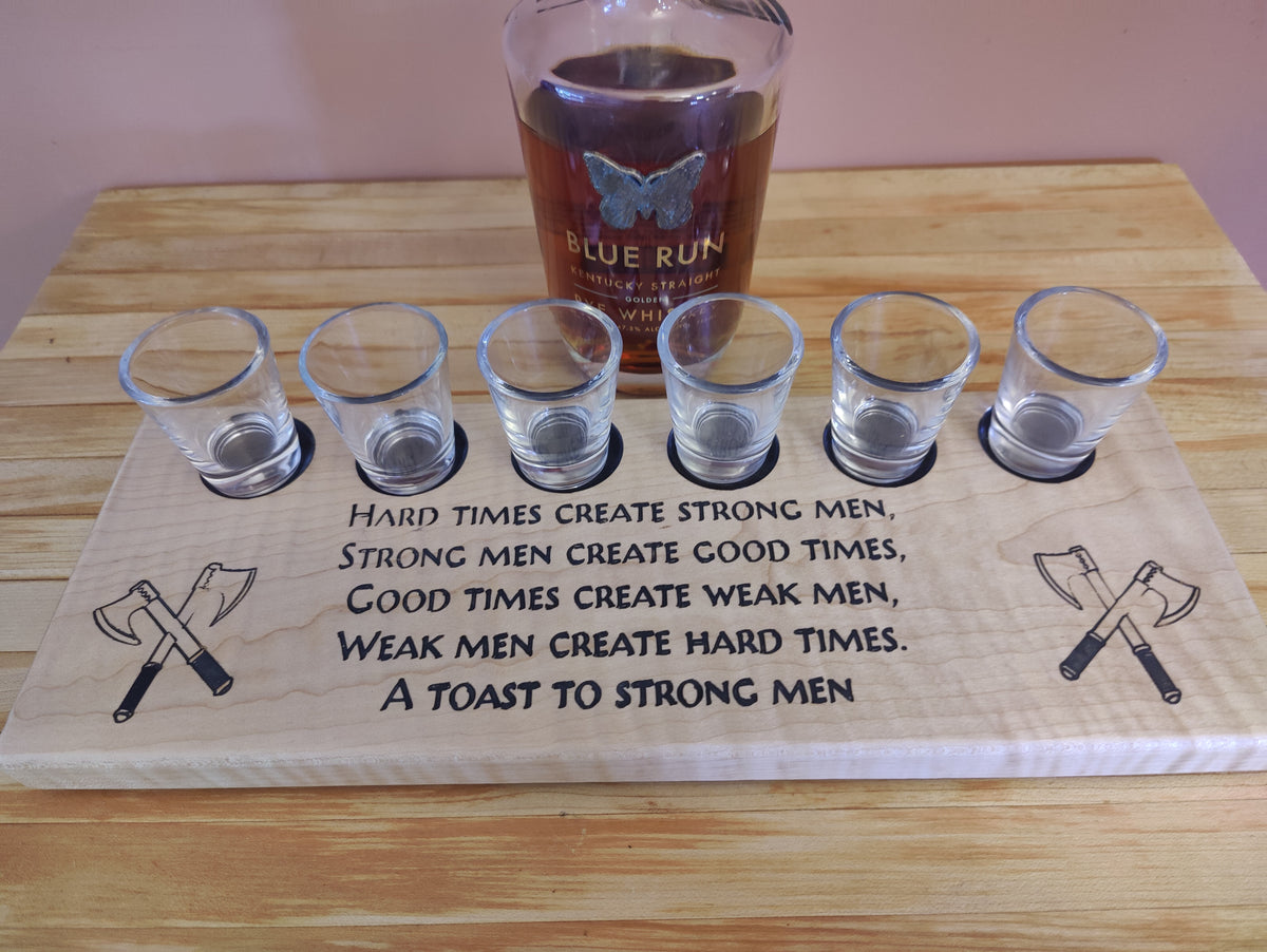Scotch, Whisky, Tequilla, or Vodka Tasting Flight sized for Shot Glasses with a great inspirational engraving