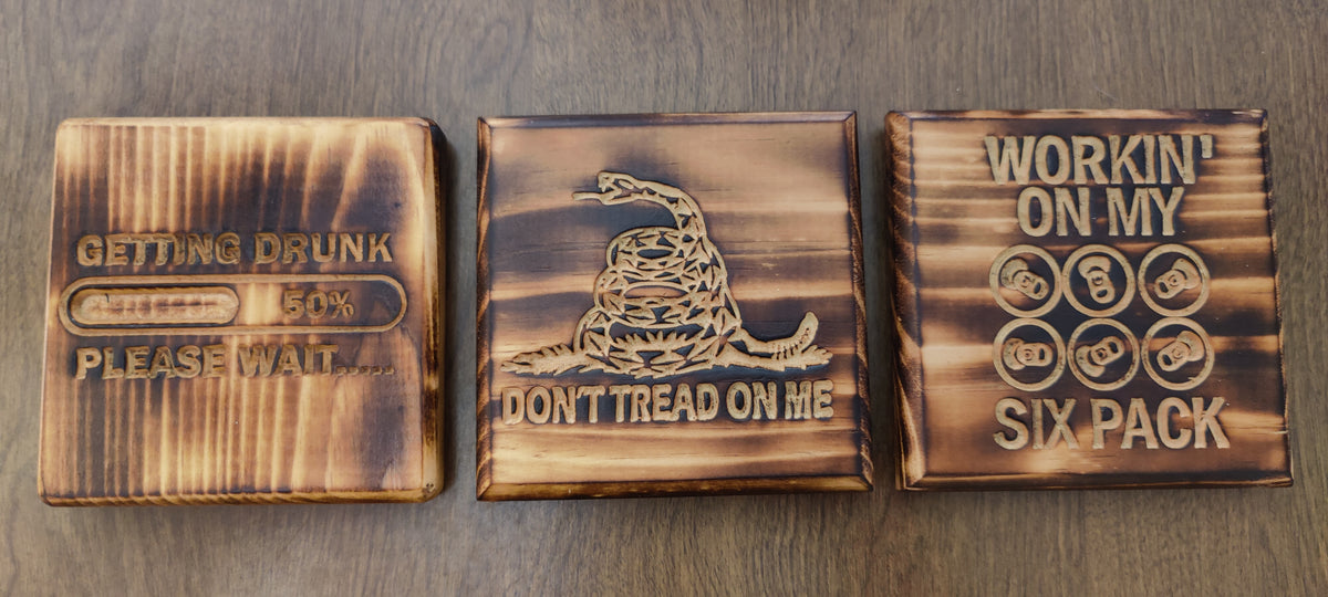 Wooden Engraved Coaster with Built-In Bottle Opener – Unique Gift for Beer Lovers & Home Bars