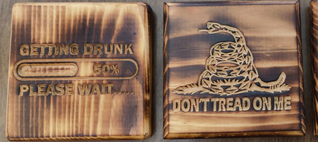 Wooden Engraved Coaster with Built-In Bottle Opener – Unique Gift for Beer Lovers & Home Bars