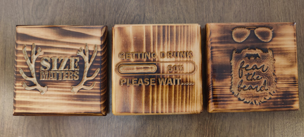 Wooden Engraved Coaster with Built-In Bottle Opener – Unique Gift for Beer Lovers & Home Bars