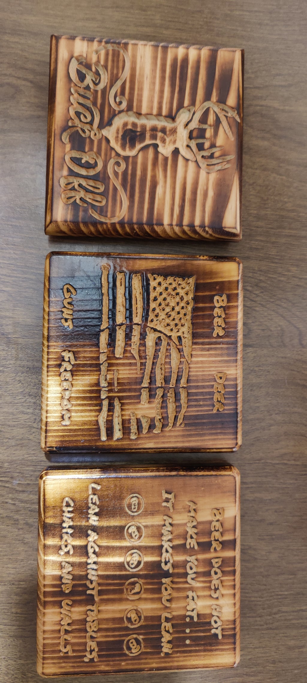 Wooden Engraved Coaster with Built-In Bottle Opener – Unique Gift for Beer Lovers & Home Bars