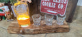 Whiskey & Bourbon Bottle and Glass Display with LED Light - Live Edge Wormy Maple  – Rustic Handcrafted Bar Decor (Copy)