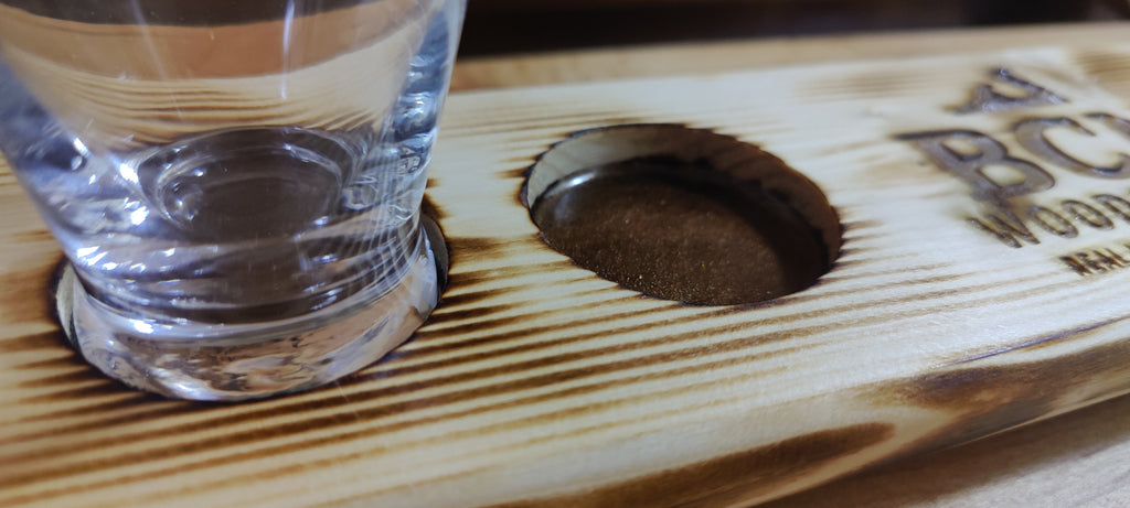 Custom Pine Beer/Whiskey Tasting Flight, Custom Engraving
