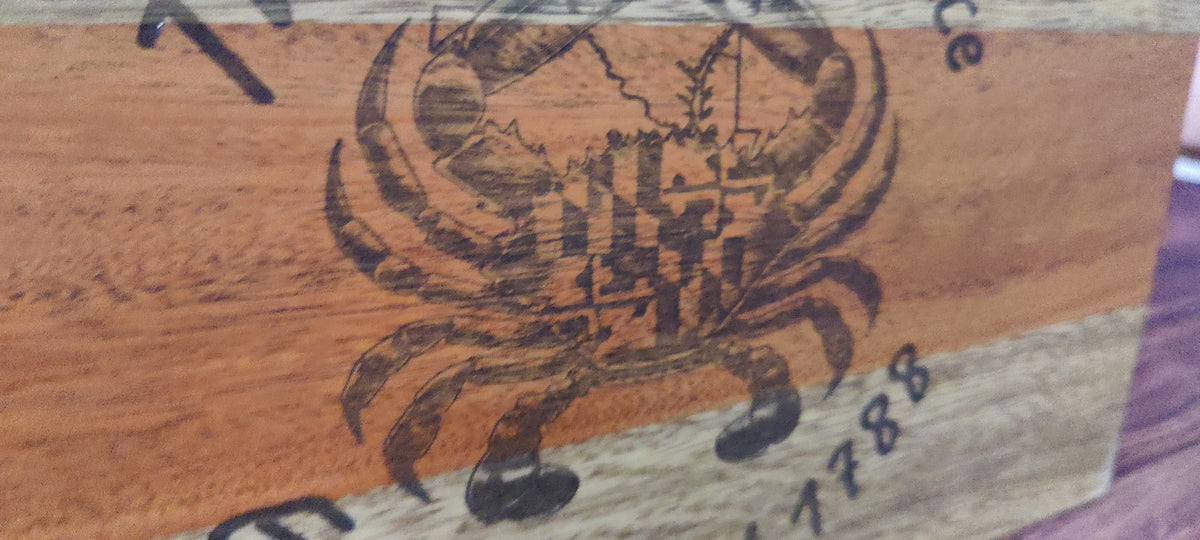 Handcrafted Honduran Mahogany & Black Limba Table Centerpiece or Charcuterie Tray with Maryland Design