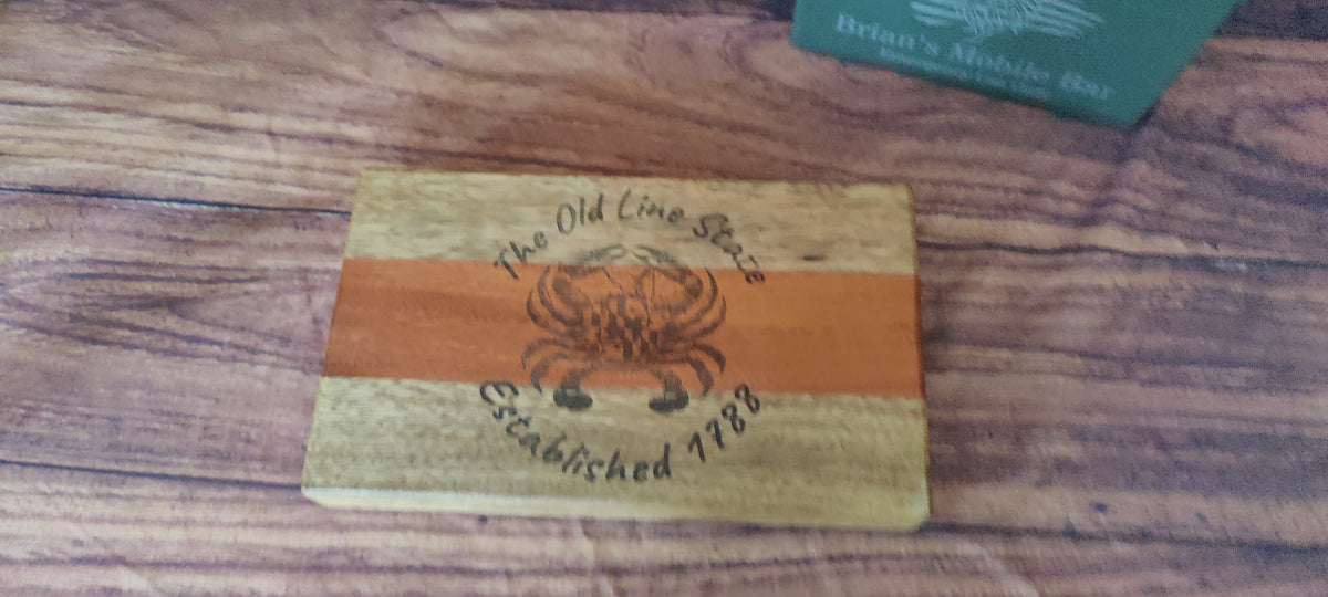 Handcrafted Honduran Mahogany & Black Limba Table Centerpiece or Charcuterie Tray with Maryland Design