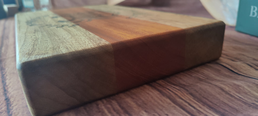 Handcrafted Honduran Mahogany & Black Limba Table Centerpiece or Charcuterie Tray with Maryland Design