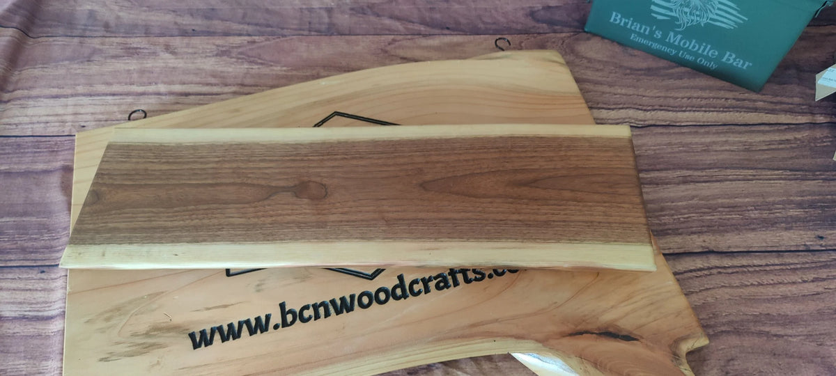 Live Edge Black Walnut Serving Tray - Customizable Charcuterie Board & Centerpiece