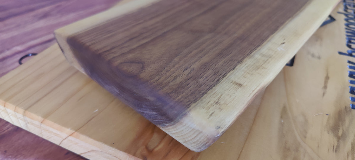Live Edge Black Walnut Serving Tray - Charcuterie Board & Centerpiece