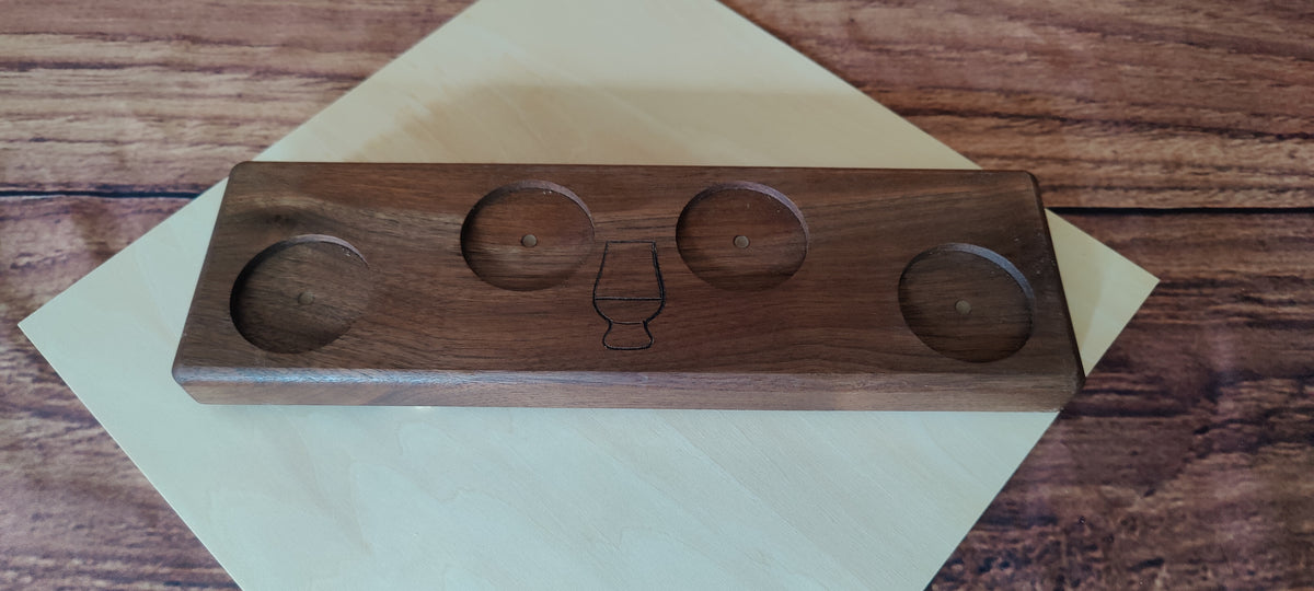 Black Walnut Whiskey Tasting Flight Board