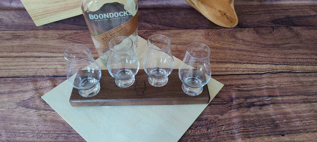 Black Walnut Whiskey Tasting Flight Board