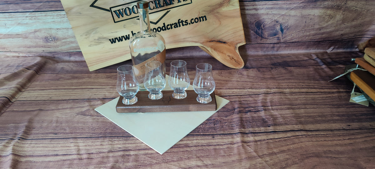 Black Walnut Whiskey Tasting Flight Board