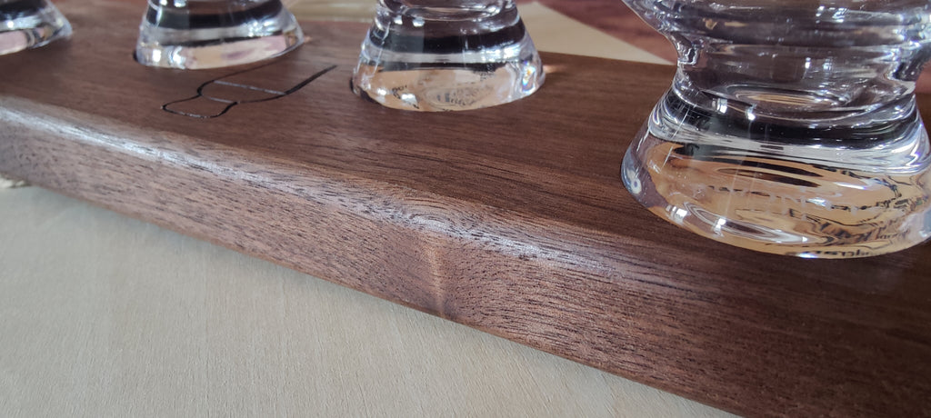 Black Walnut Whiskey Tasting Flight Board
