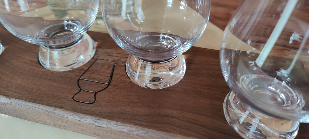 Black Walnut Whiskey Tasting Flight Board