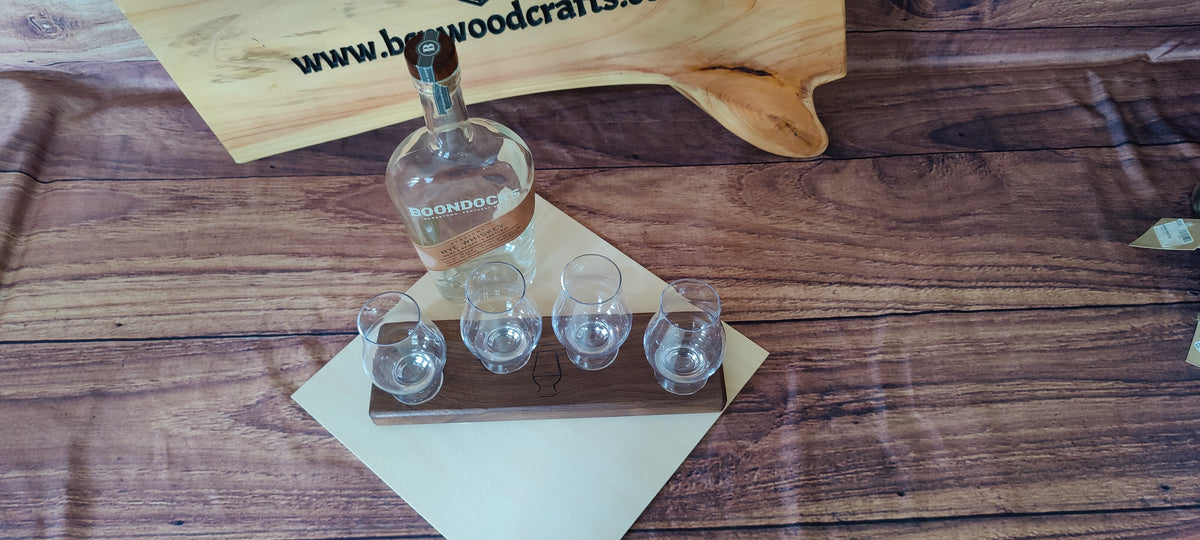 Black Walnut Whiskey Tasting Flight Board