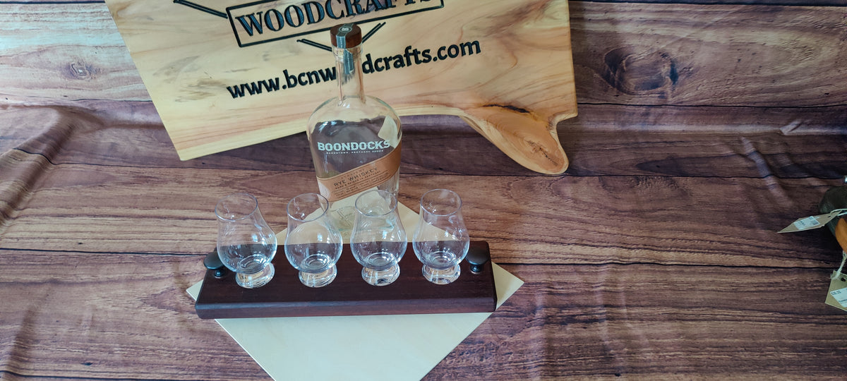 Padauk Wood Whiskey Tasting Flight Board