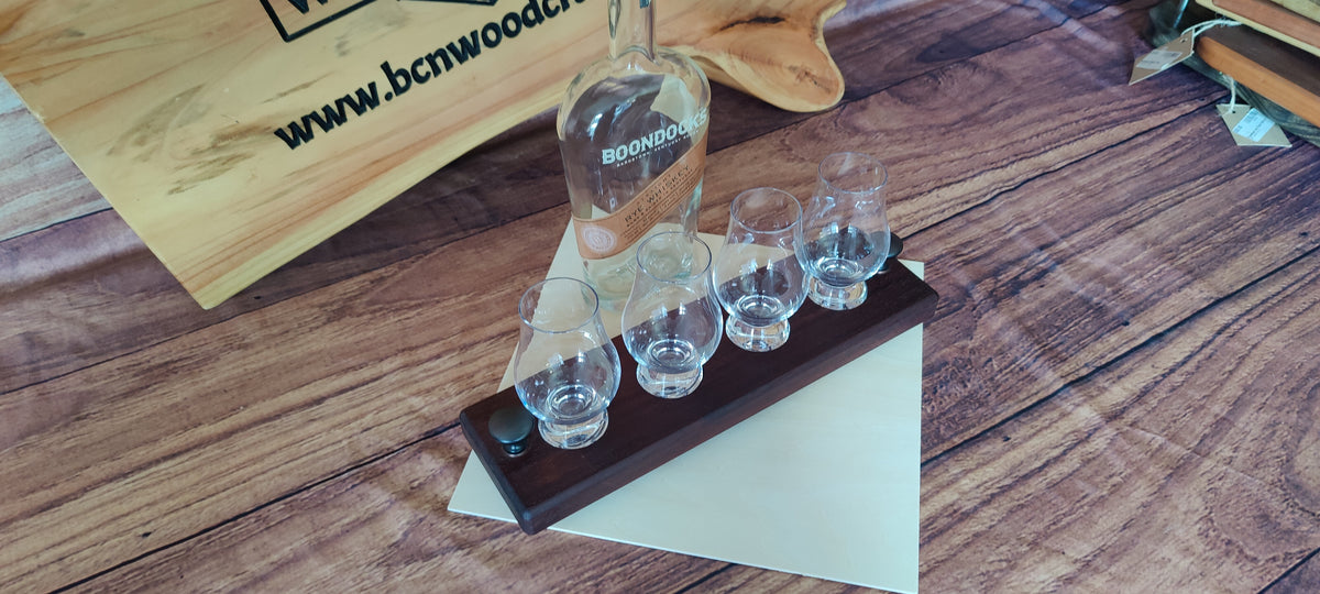 Padauk Wood Whiskey Tasting Flight Board