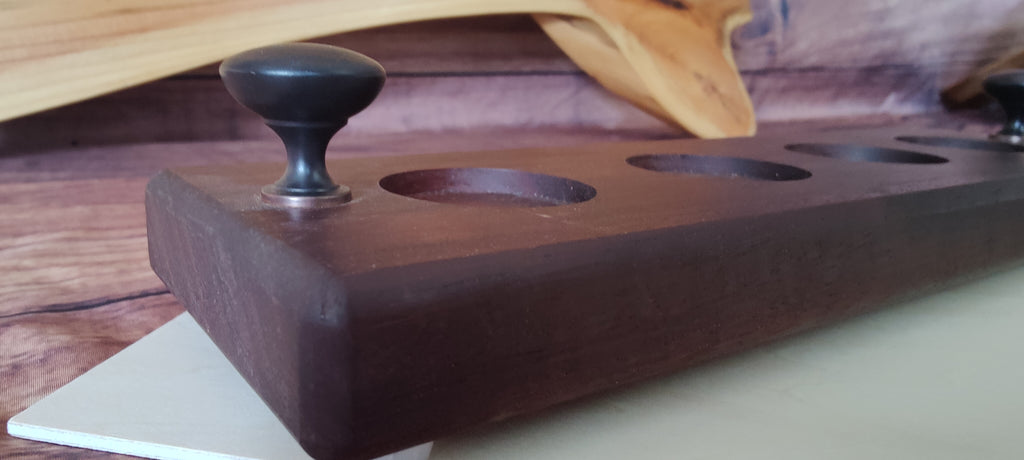Padauk Wood Whiskey Tasting Flight Board