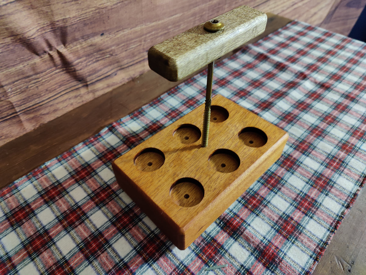 Honduran Mahogany Whiskey Tasting Flight Set - Handmade Carrier with Elegant Wood Finish