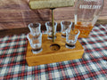 Honduran Mahogany Whiskey Tasting Flight Set - Handmade Carrier with Elegant Wood Finish