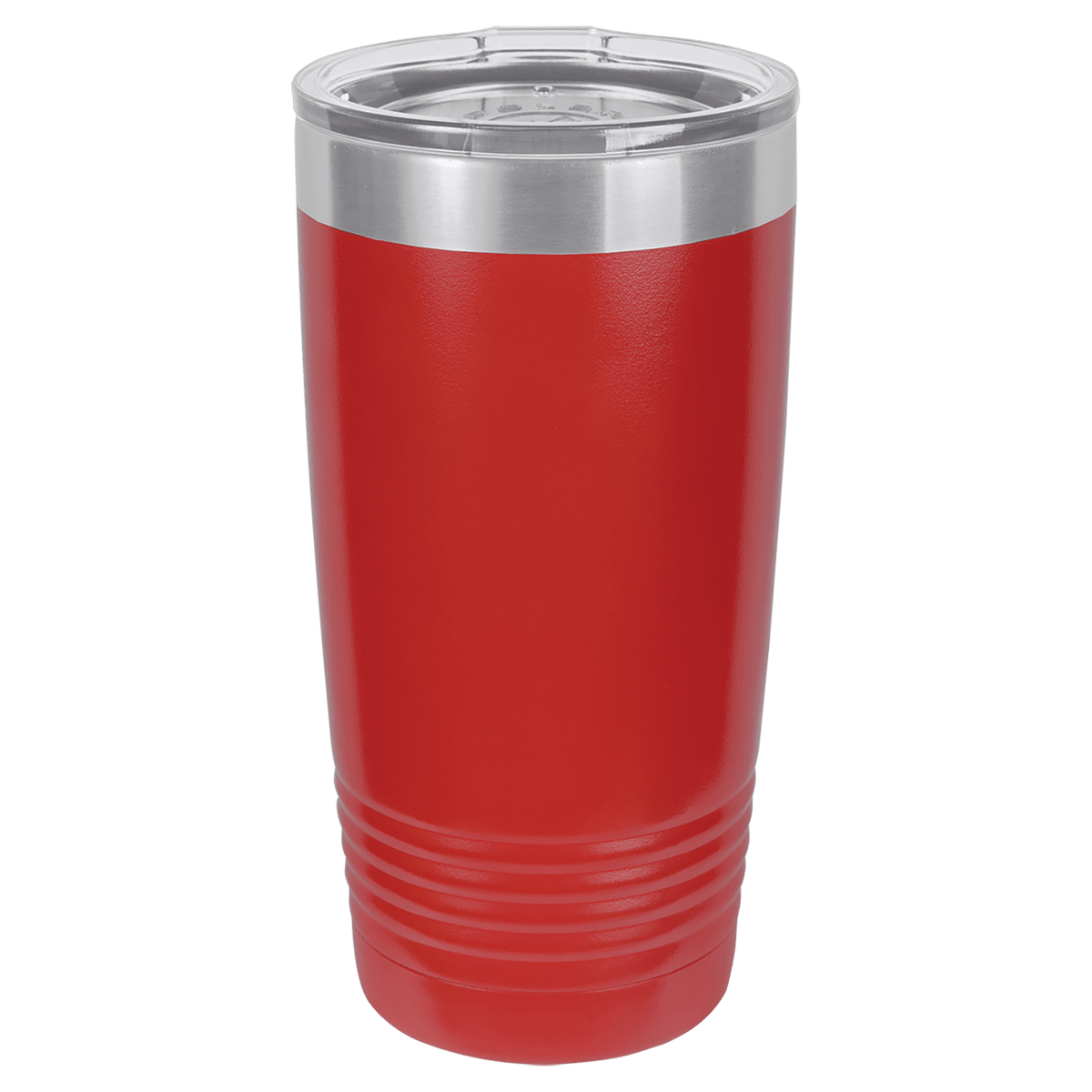 Red tumbler with a silver lid on a transparent background, polar camel.