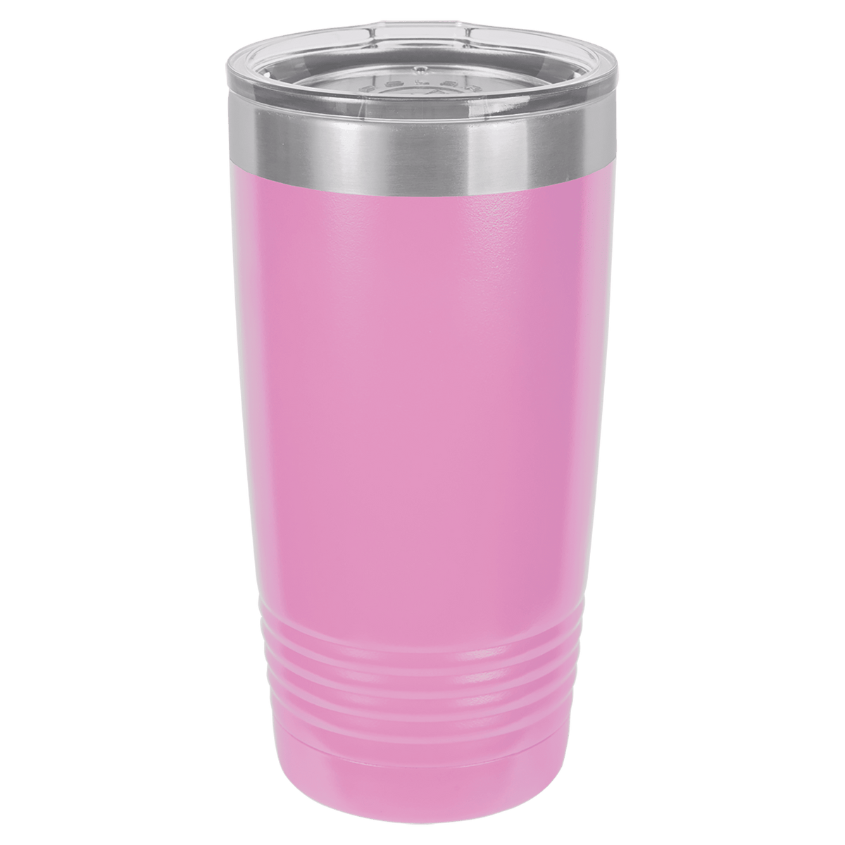 Pink tumbler with a silver lid on a transparent background, polar camel.
